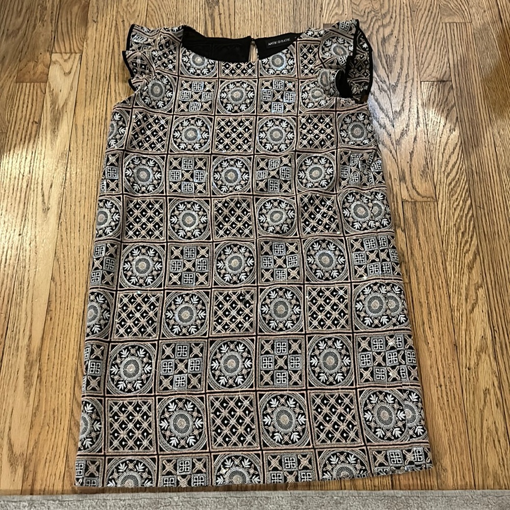 Anthropologie beaded shift mini dress